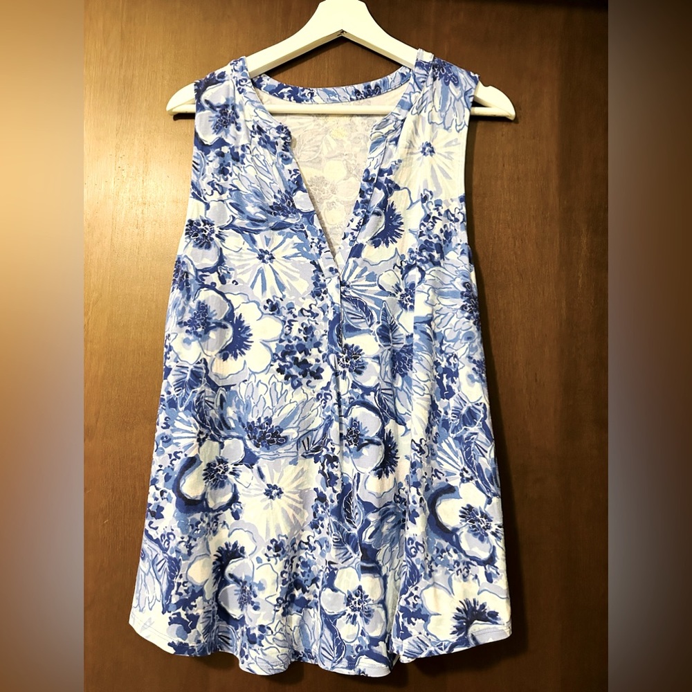 Lilly Pulitzer Raisa Tank Top in Coastal Blue Catch N Keep Size XL